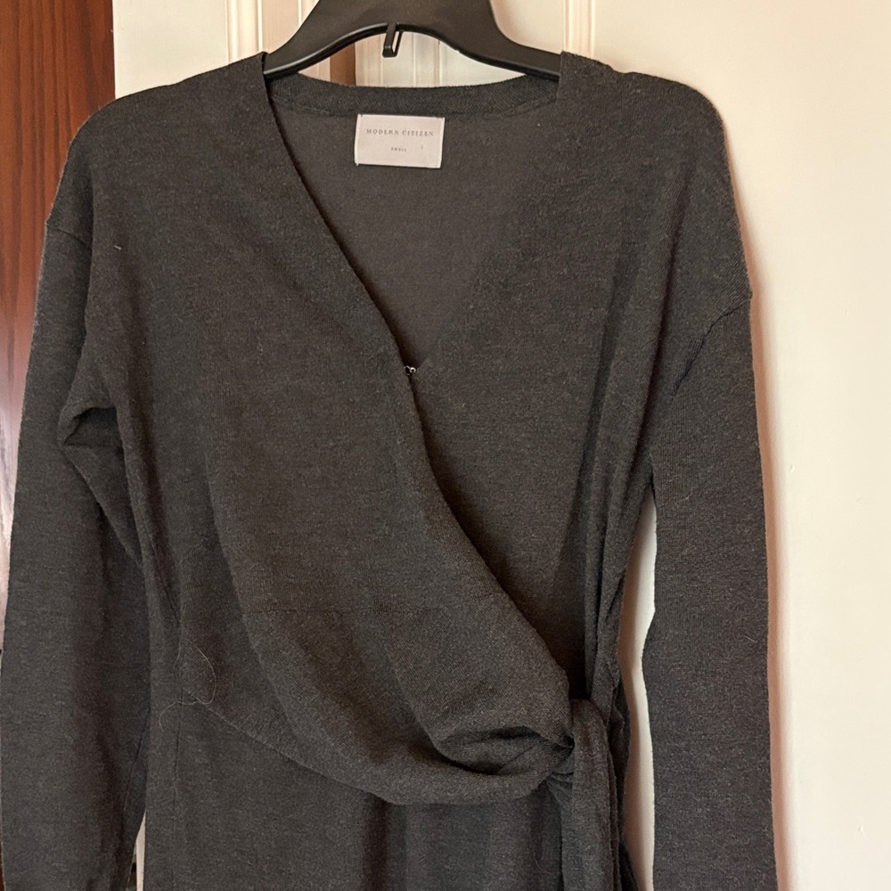 Urban Outfitters Dark Gray V-Neck Sweater Dress